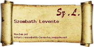 Szombath Levente névjegykártya